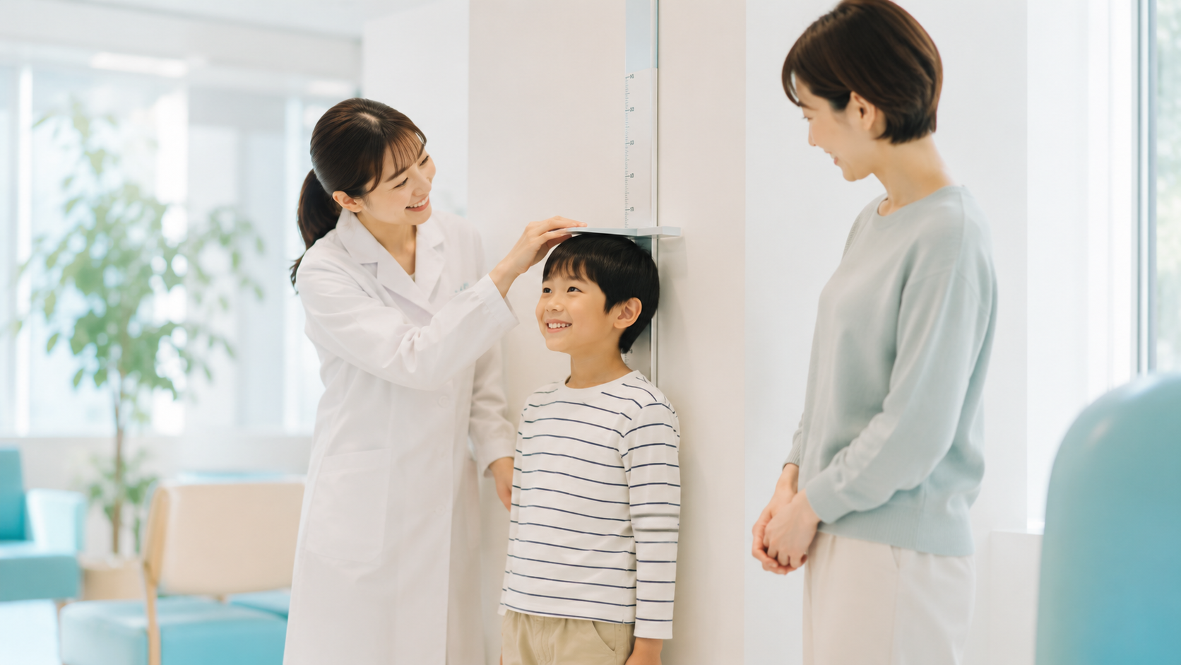 医師による身長測定